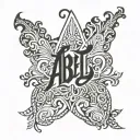 Abel name written tattoo design idea