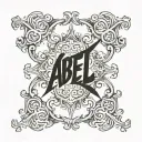 Abel name written tattoo design idea