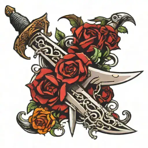 thorn wrapped sword  tattoo design idea