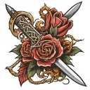 thorn wrapped sword  tattoo design idea