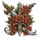 thorn wrapped sword  tattoo design idea