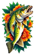 trout tattoo design idea