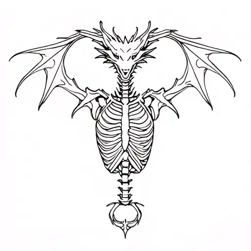 skeleton dragon tattoo design idea