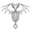 skeleton dragon tattoo design idea