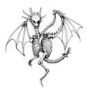 skeleton dragon tattoo design idea