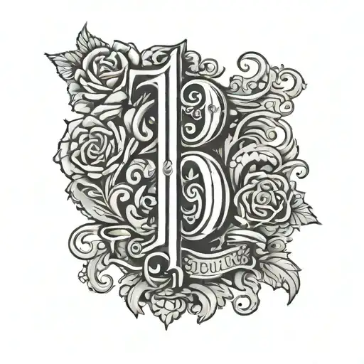 Make a tattoo image of the number 1911 vertically tattoo design idea