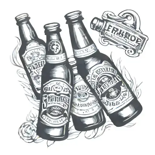 Beer Bottles labelled "Finkbro" tattoo design idea