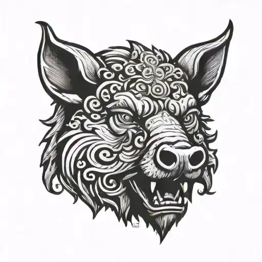 Campbell clan crest with boar head surrounded tattoo design idea