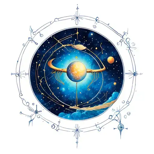Gemini and Libra constellation tattoo design idea