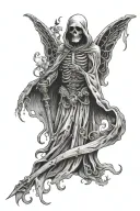 hospice grim reaper butterfly tattoo design idea