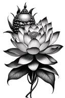 buddha lotus flower blooming tattoo design idea