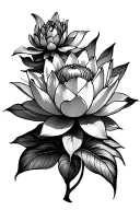 buddha lotus flower blooming tattoo design idea