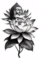 buddha lotus flower blooming tattoo design idea