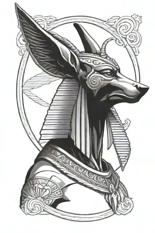 anubis egiptian god tattoo design idea