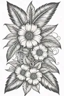 Cherokee rose, Indian feather, 3 children footprints tattoo design idea