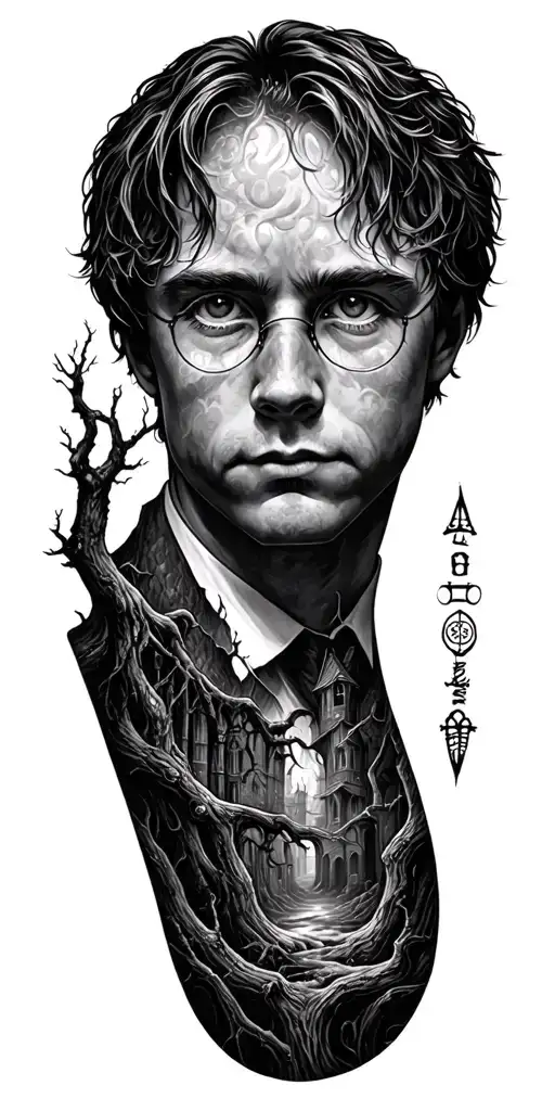 Harry Potter forbidden forest tattoo design idea