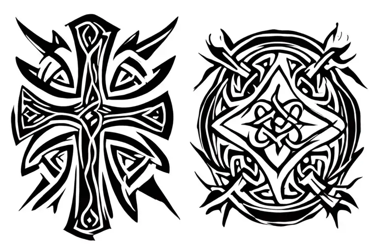 Irish Celtic cross tattoo design idea