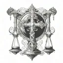 Jesus or a cross black panther hourglass the word sonder and the words the price you pay across bottom tattoo design idea