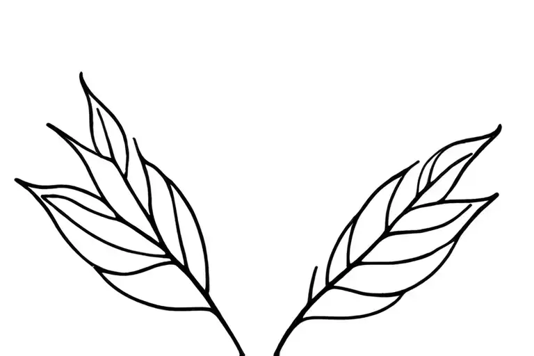 patience between 2 leafs tattoo design idea