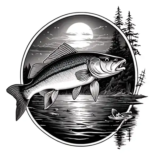 a memorial tatto for my grandpa who liked to fish and hunt and make sure god is incorporated into it tattoo design idea