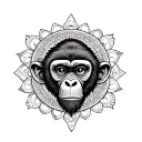 gemini monkey mandala design incorporating elements tattoo design idea