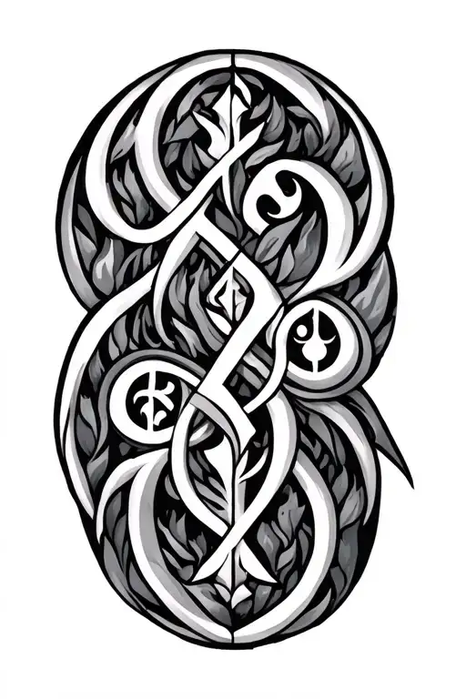 pictish art with pictish symbols intertwined tattoo design idea