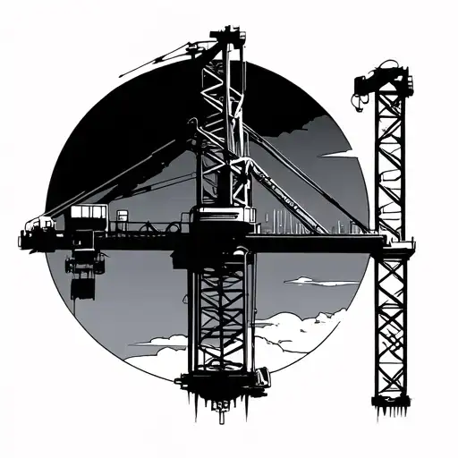 Construction Crane tattoo design idea