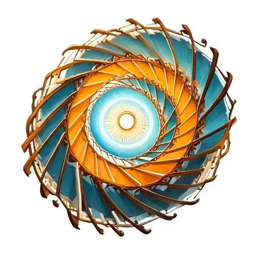 spiritual spiral staircase circling going up arm sleeve tattoo design idea