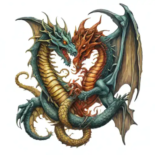 dragon vs scorpion tattoo design idea