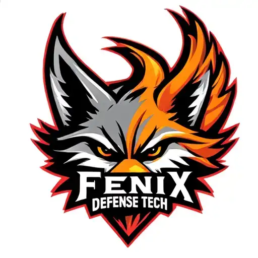 "Fenix Defense Tech" "Fenix Defense Tech" "Fenix Defense Tech" Military War Style Fox Head with Phoenix Body with strength logo tattoo design idea