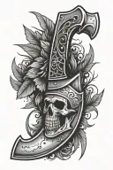 hatchet tattoo design idea