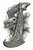 hatchet tattoo design idea