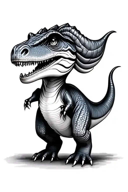 cute dinosaur tattoo design idea