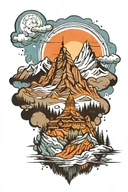 mountain matterhorn tattoo design idea