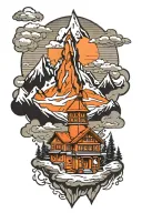 mountain matterhorn tattoo design idea