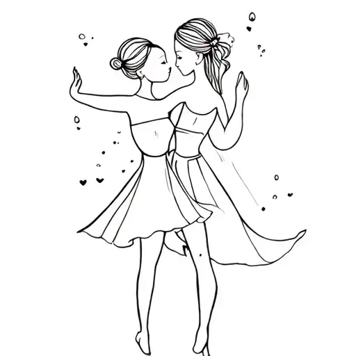 mom and daughter dance inspired tattoo tattoo design idea