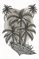 2 tribal patterned palm tree tattoo design idea