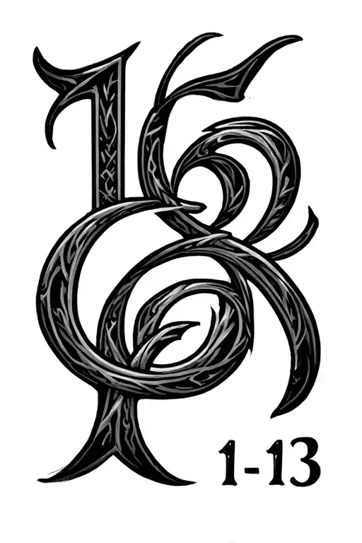 roman numerals 16:13 tattoo design idea