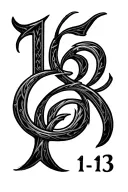roman numerals 16:13 tattoo design idea