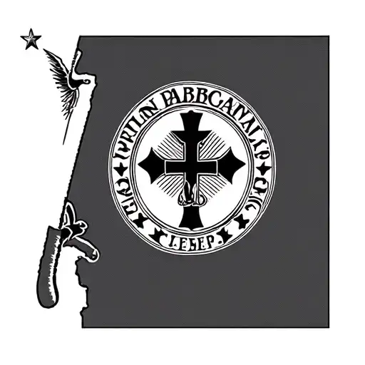 Alabama state flag with Zia cross tattoo design idea