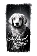 the good shepherd cursive writing tattoo design idea