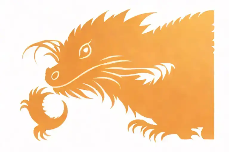 wispy lizard bearded dragon Smokey tribal tattoo design idea