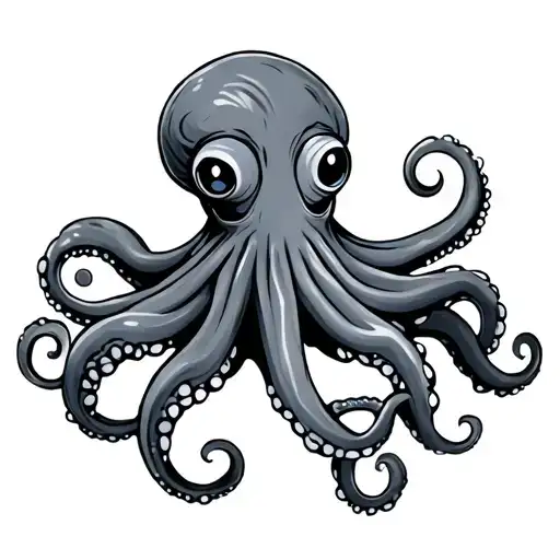 octopus cartoon version tattoo design idea