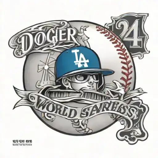 dodger baseball 2024 World Series champions tattoo design idea