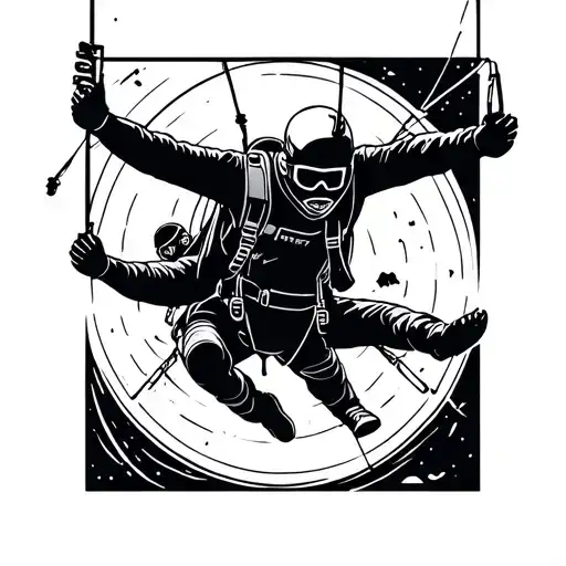 tattoo with all adventure activities like skydiving tattoo design idea