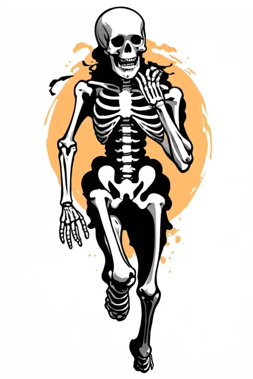 skeleton running skeleton tattoo design idea