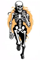 skeleton running skeleton tattoo design idea