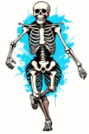 skeleton running skeleton tattoo design idea