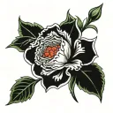 Carnation with death date tattoo design idea