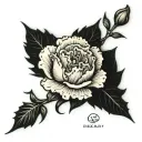Carnation with death date tattoo design idea